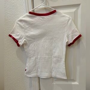 Levi’s Cowboy White tee with red lining shirt